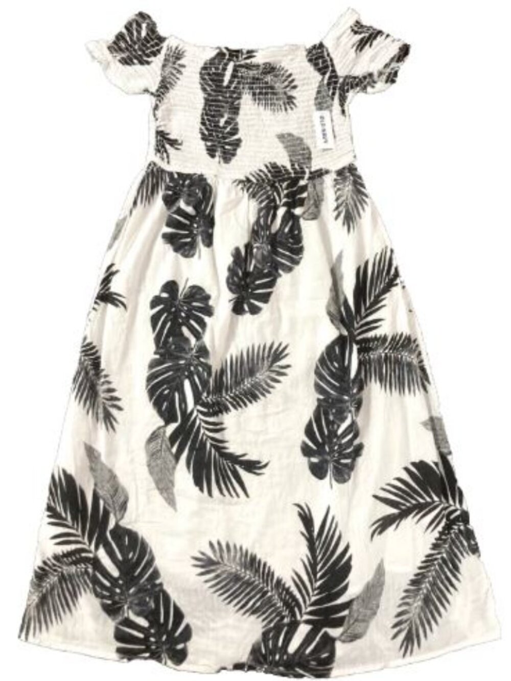 Old Navy White and Black Tropical Print Midi Dress